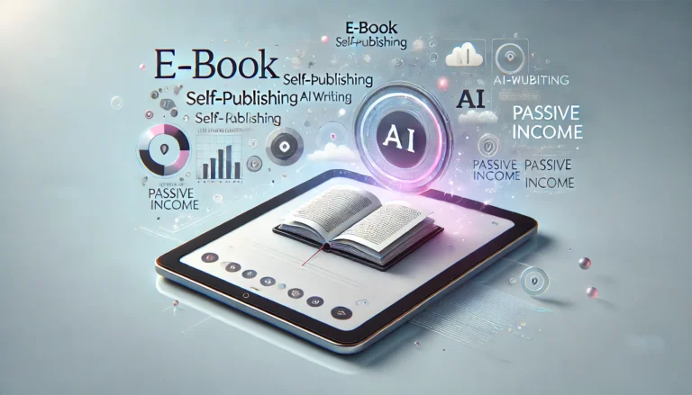 전자책 키워드, AI 글쓰기, 셀프 출판 및 수익화 전략이 포함된 디지털 콘텐츠 이미지